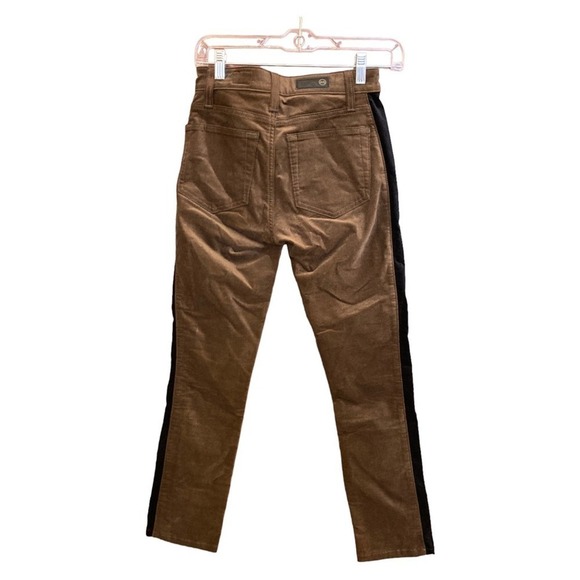 ADRIANO GOLDSCMIED Mari Tuxedo Stripe Jeans Brown Velvet Size 25 - Picture 2 of 8